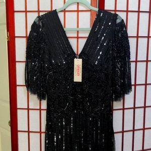 Beaded roaring 20s gown, limited edition floor length Gatsbylady Norma dress, 8